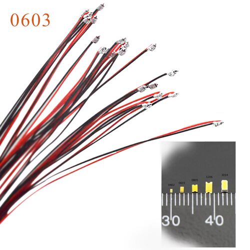 Wired SMD 0603 3V/12V Led Lamp Models Pre-soldered Micro Lit
