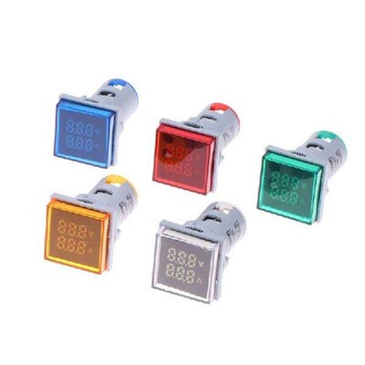 22mm AC Square Mini Digital Current Voltmeter Meter With