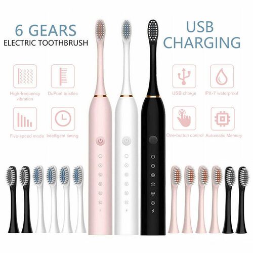 Sonic Electric Toothbrush 6 Modes Deep Cleaning Waterproof P
