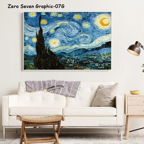 07G Van Gogh Oil Painting Works Sunflower Apricot Abstract A