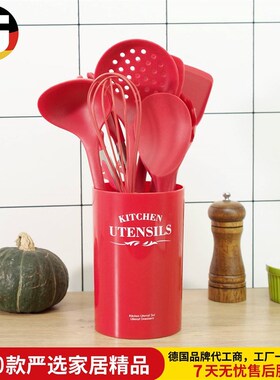 19pcs Silicone Cooking Utensil Set Kitchen Utensils Red Non