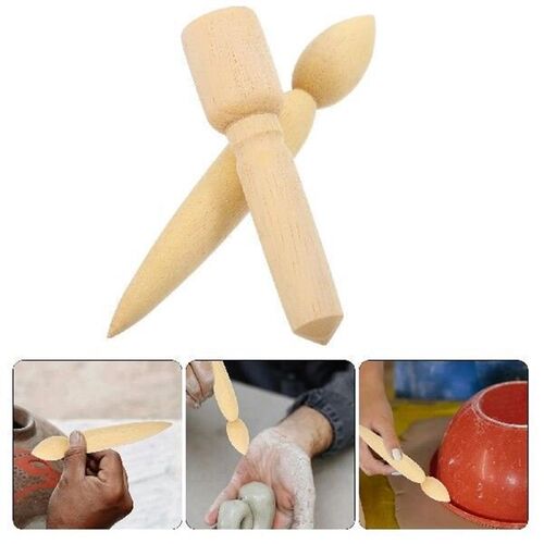2 Pcs Pottery Spout Clay Teapot Tool Hole Puncher Wooden