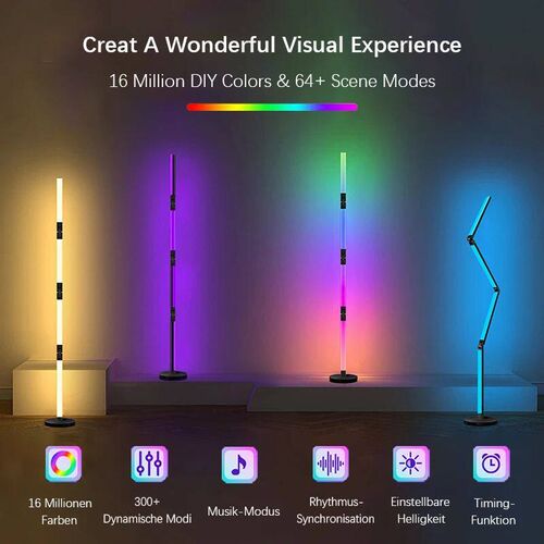 Floor Lamp LED with Remote Control, Voice & App Control, Mus