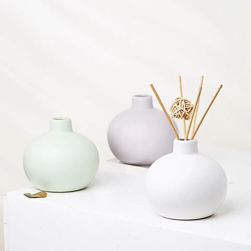 Mini Round Ball Vase Colorful Ceramic Circular Mouth Flower