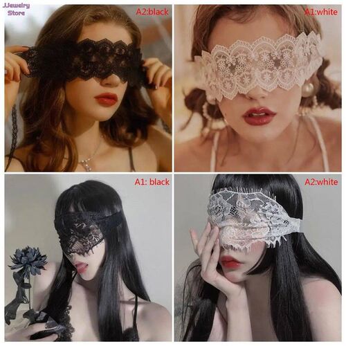 pc Lady Sexy Lace Eye Mask Blindfolds Black White Cutout