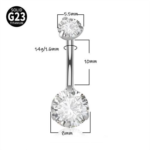pc 4G Surgical Steel Belly Button Ring Navel Ear Rings CZ