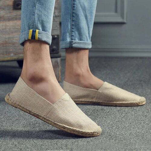 Women Sewing Flax Shoes Slip on Loafers Casual Shoes Man Esp