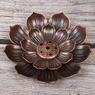 New 1PC Alloy Incense Burner  Holder Plate Buddhism Lotus Ce