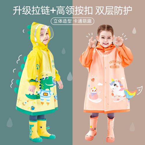 Childrens raincoat waterproof all over pupils with schoolba