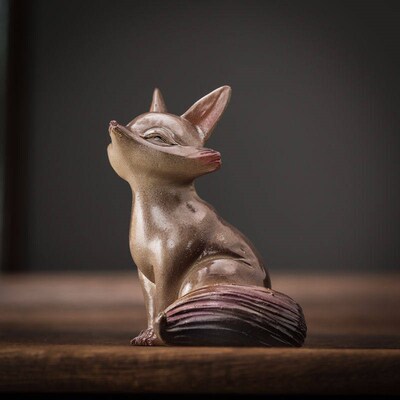 Color-changing Tea Pet Ornaments Love The Little Fox Waterin