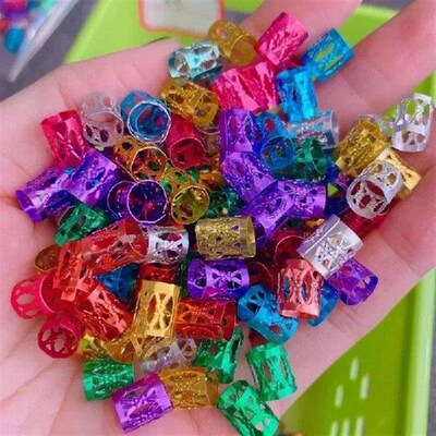 100/500pcs Dread Hair Rings Adjustable Cuff Clip Hair