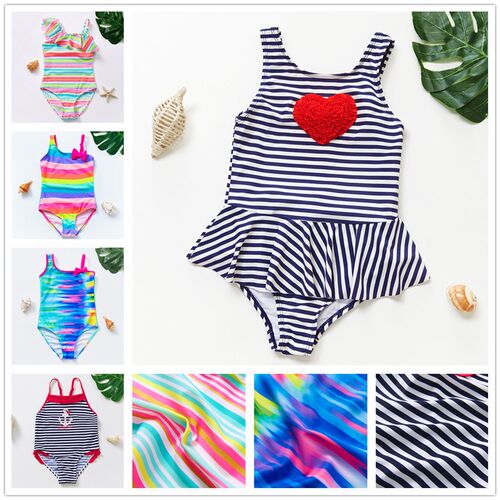 1-12Y Girls swimwear High quality Girls swimsuit Striped pri