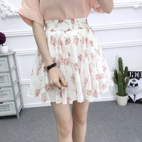 27 Colors Womens skirt summer New high waist printed chiffo