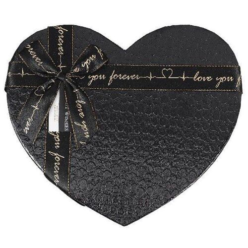 Heart Shaped Black Gift Box Boxes for Flowers Candy Giving