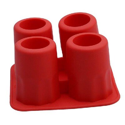 Creative 4 Cups Glass aped Silicone Cube Freeze Mold
