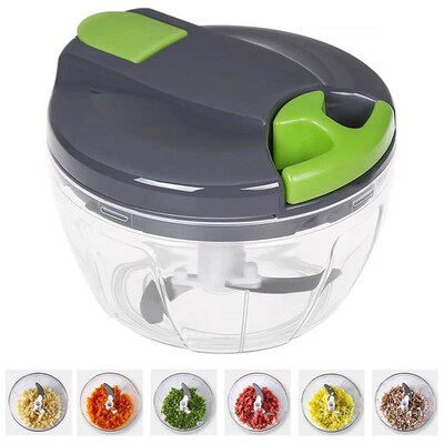 520ml Manual Meat Mincer Garlic Chopper Hand Pull String Gar