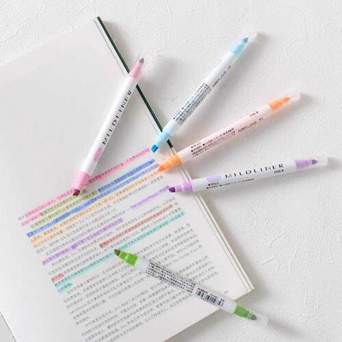 12 Milkliner Kawaii Mildliner Colors Pens Highligher Dual Do