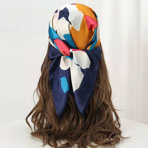 70x70cm 2023 Fashion Luxury Women Satin Silk Shawl Square Sc