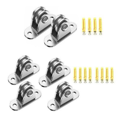 2/4Pcs Heavy Duty Fixed Pulley with Mounting Screws and