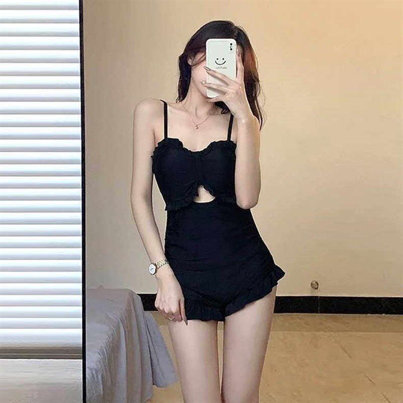Swimwear Womens One-piece Ins Swimming Suit Professional Ru - 实物图
