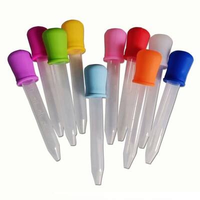 6/10pcs 5ml Small Silicone Plastic Pipette Dropper Feeding M