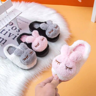 Children Cotton Slippers Princess Shoes Kids Warm Winter Cut