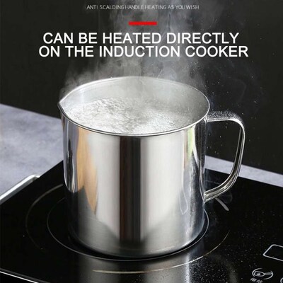 1.8/1.3L Stainless Steel Oil Strainer Pot Portable Container