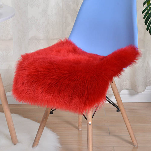 Candy Color Fur Cushion for Sofa Couch Office Chair Seat Red