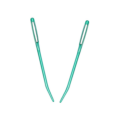 2pcs Aluminum Bent Tip Tapestry Darning Knitting Needles Nee