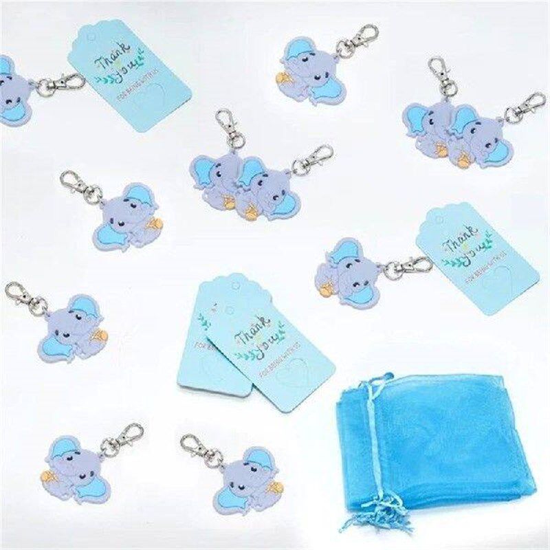 for Key Chains Thank You Kraft Tags Organza Bags for Baby - 实物图