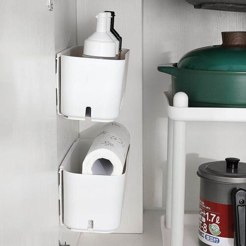Drawer-style cabinet storage rack, multi-functional, no-dril
