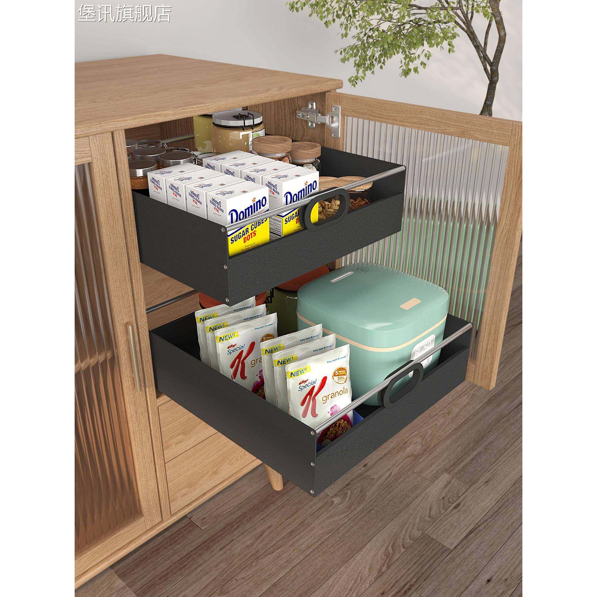 堡讯家用柜子改造抽屉拉篮带滑轨托盘零食收纳轨道带不锈盖布拉车,生活电器,其他生活家电配件,淘宝优惠券,粉丝福利购,淘宝优惠卷