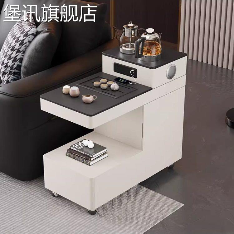 堡讯实木可移动茶几自动上水烧水壶一体茶台边几柜2025新拉车盖布