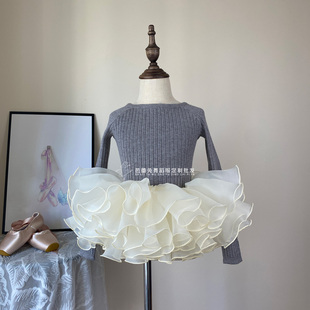 儿童舞蹈毛衣女童一字领保暖百搭外套秋冬练功服芭蕾披肩定制LOGO