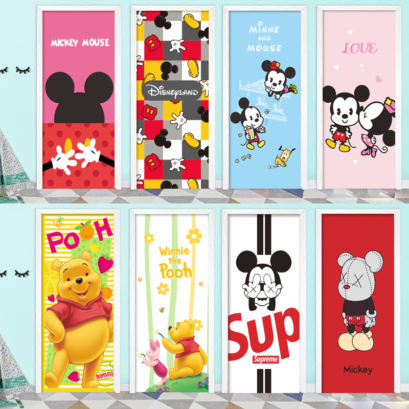 定制幼儿园培训早教中心卡通动物图案包门贴纸整张自粘防水可擦洗,家居饰品,软装墙贴,淘宝优惠券,粉丝福利购,淘宝优惠卷