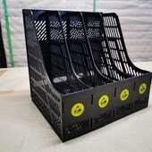 供应防静电文件盘三隔文件栏ESD文件架资料架防静电文件框含税运