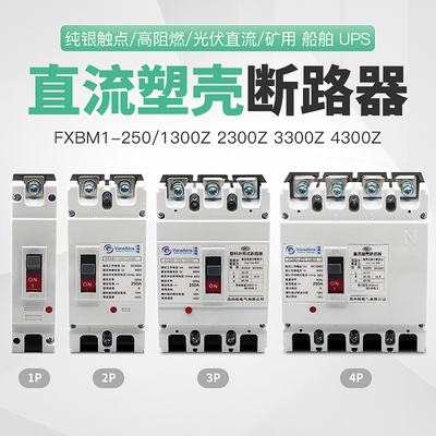 塑壳式直流空开DC500V1000V光伏直流断路器DC250V空气开关2P 250A