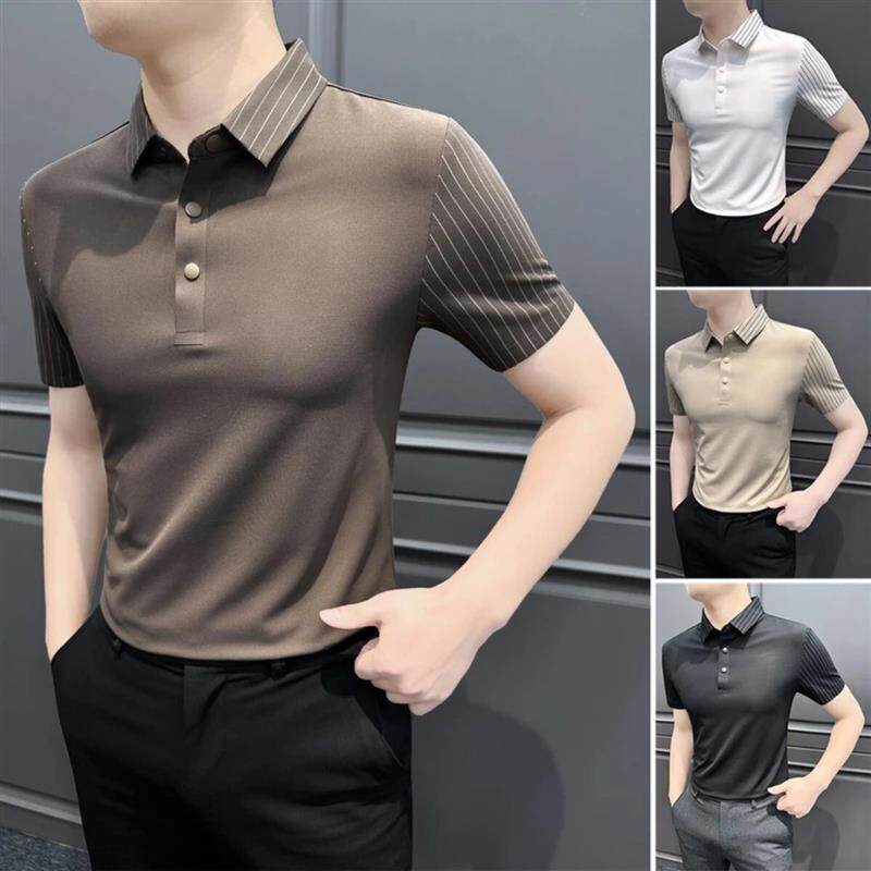 HQ轻奢严选4条纹polo衫短袖男2026新款夏季高级感商务休闲男士t