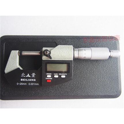 。北量电子数显外径千分尺0-25mm电子分厘卡 高精度0.001 配底座