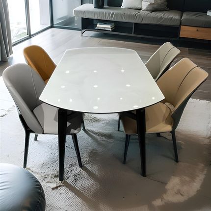 大理石餐桌微晶石跳台方桌可变圆桌圆型长方形伸缩小户型饭桌现代