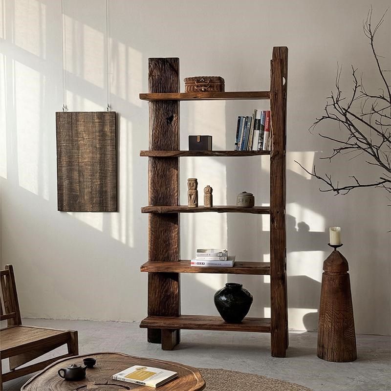 书架侘寂风书柜陈列架天然原木靠墙复古实木落地客厅卧室置物展架,住宅家具,多宝格/博古架,淘宝优惠券,粉丝福利购,淘宝优惠卷