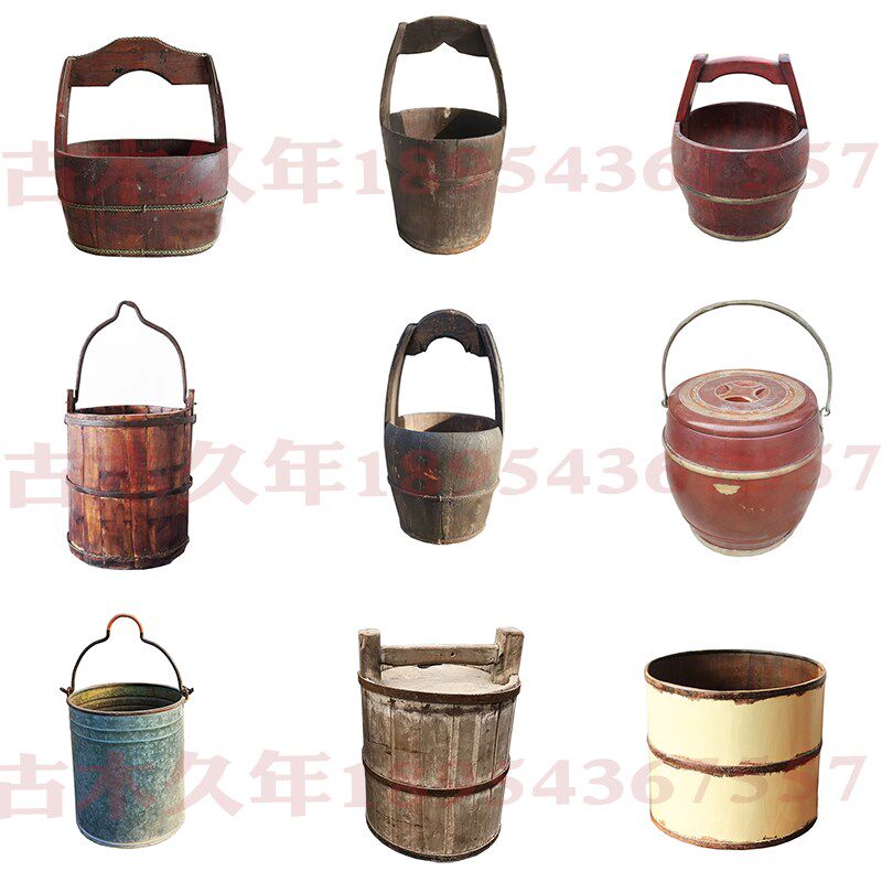 民俗老物件旧水桶老木桶老旧木盆农具农家院装饰复古摆件怀旧收藏,家居饰品,装饰摆件,淘宝优惠券,粉丝福利购,淘宝优惠卷
