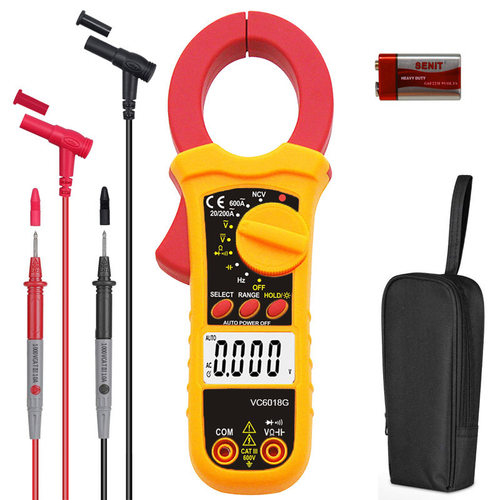 完胜胜利VC6018数字钳形表钩表智能背光自动量程高精度电容表电笔