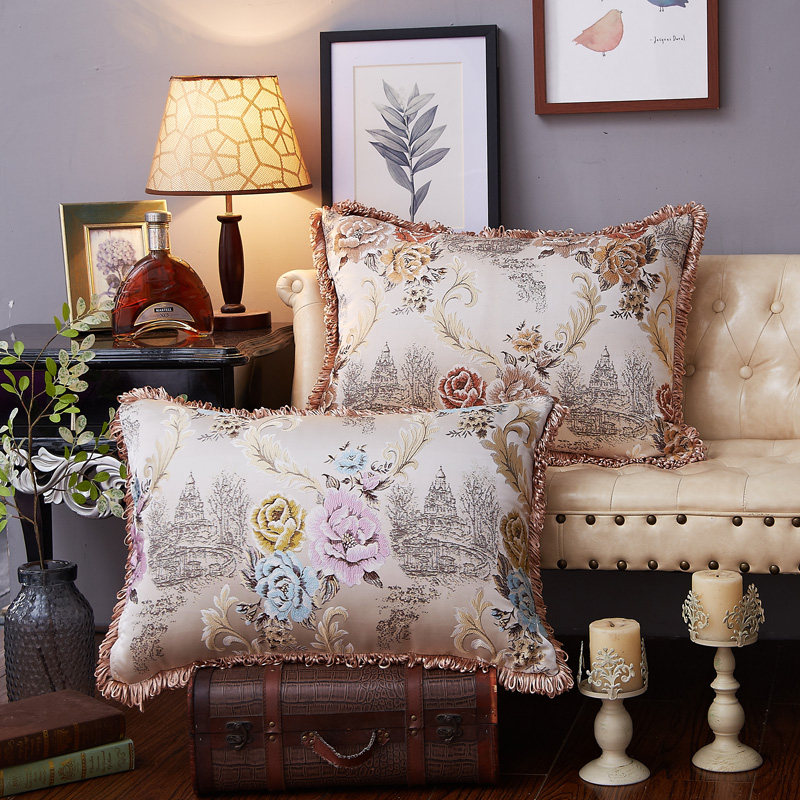 欧式靠垫长方形50x70客厅沙发靠背抱枕家用套子含芯大号60 80拆洗图片