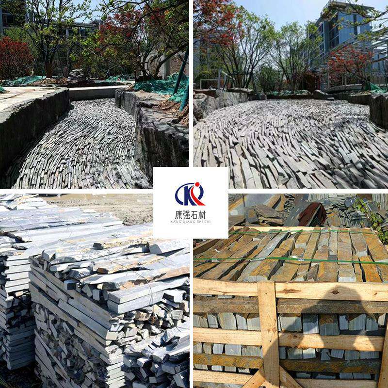 青石板乱条庭院花园花池壁炉不规则乱边毛边条石材条形石