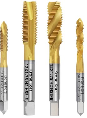 螺旋丝攻盲孔丝攻镀钛先端通孔丝锥螺旋丝锥机用丝攻HSS-E3456810