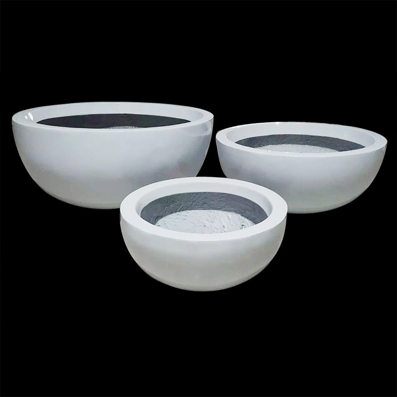 大型玻璃钢花盆半圆碗形落地大花盆插花摆件客厅大厅装饰品