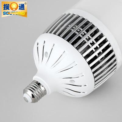 鳍片E27E40工矿厂房车间仓库棚高罩超亮LED球泡灯110V220V宽电压