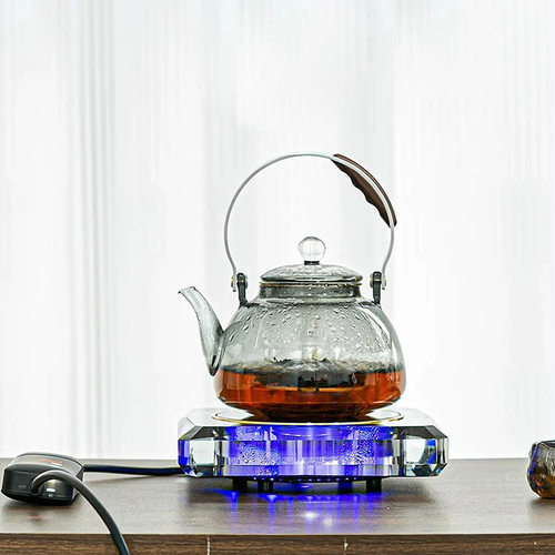 水晶电陶炉煮茶器耐热玻璃煮茶壶大容量蒸茶壶养生壶煮茶炉套装