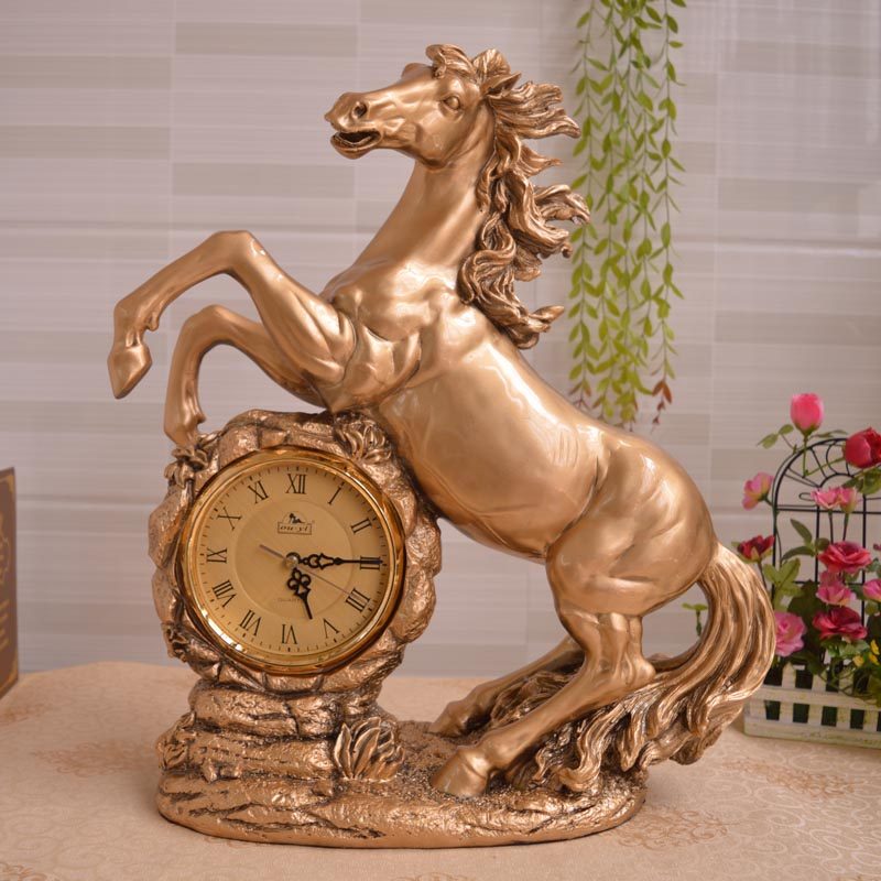 欧式大号座钟台式钟表桌面工艺品办公室台钟客厅时钟电视柜马摆件,家居饰品,台钟/闹钟,淘宝优惠券,粉丝福利购,淘宝优惠卷